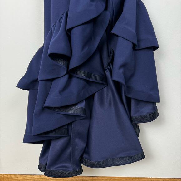 Betsy & Adam Navy Ruffle Maxi Dress - Picture 7 of 15